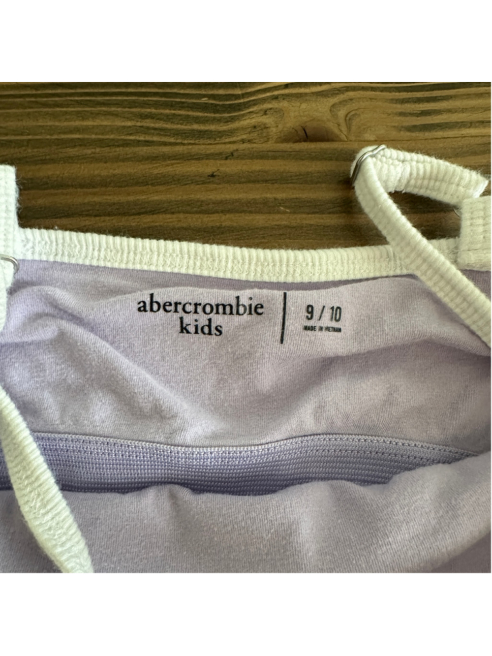 Abercrombie Kids Ribbed Tank Top Girls 9/10 Purple White Y2K Cami - Picture 2 of 5